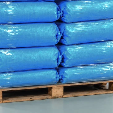 Sacchi su un pallet filmato